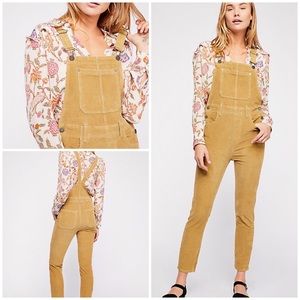 New Free People Slim Ankle Cord Overalls